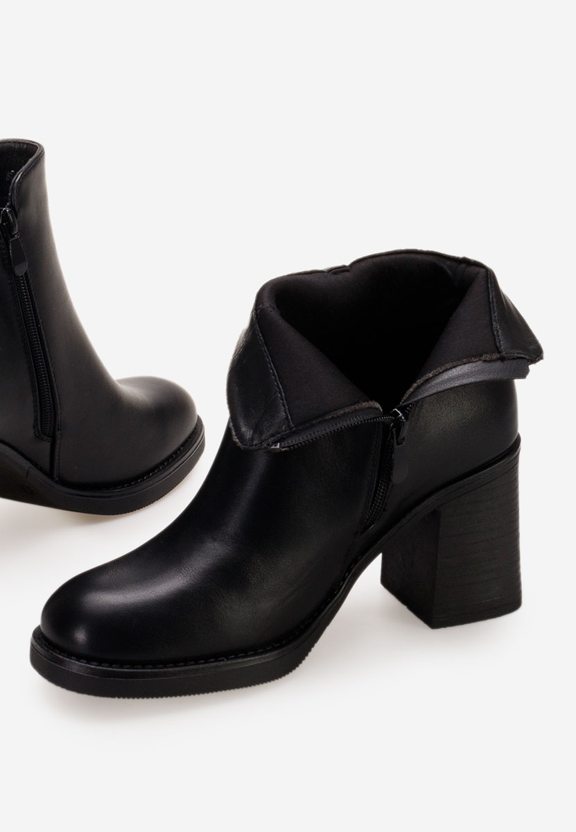 Botine cu toc gros Zelara negre