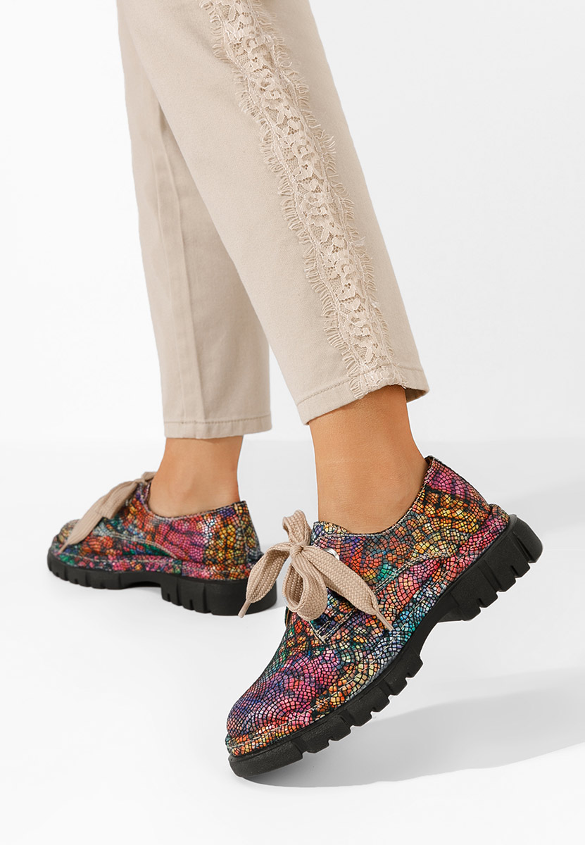 Pantofi casual dama piele Dasha V6 multicolori