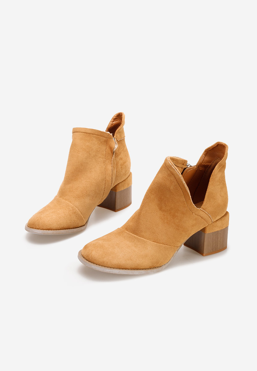 Botine cu toc gros Nivana camel