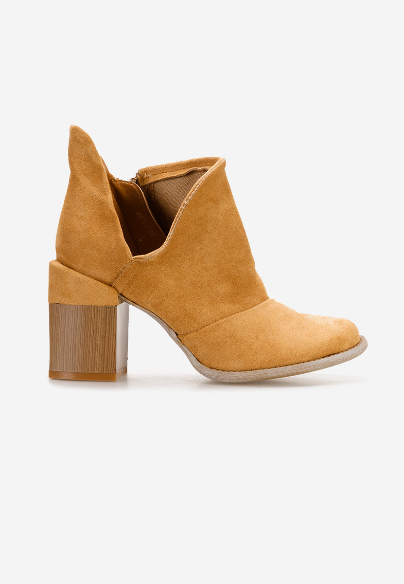 Botine cu toc gros Odeisa camel