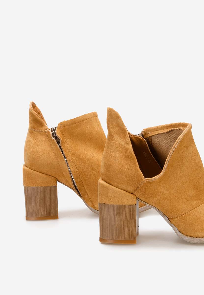 Botine cu toc gros Odeisa camel