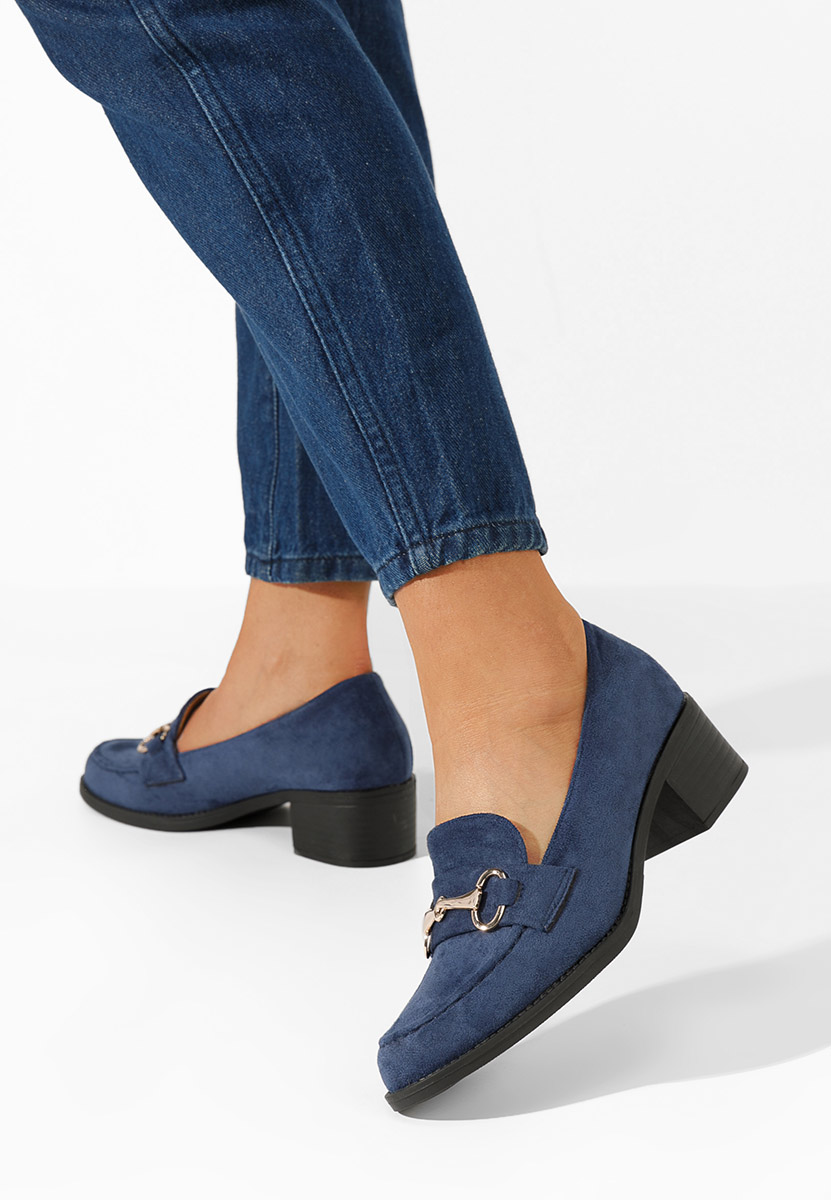 Mocasini cu toc Empress navy