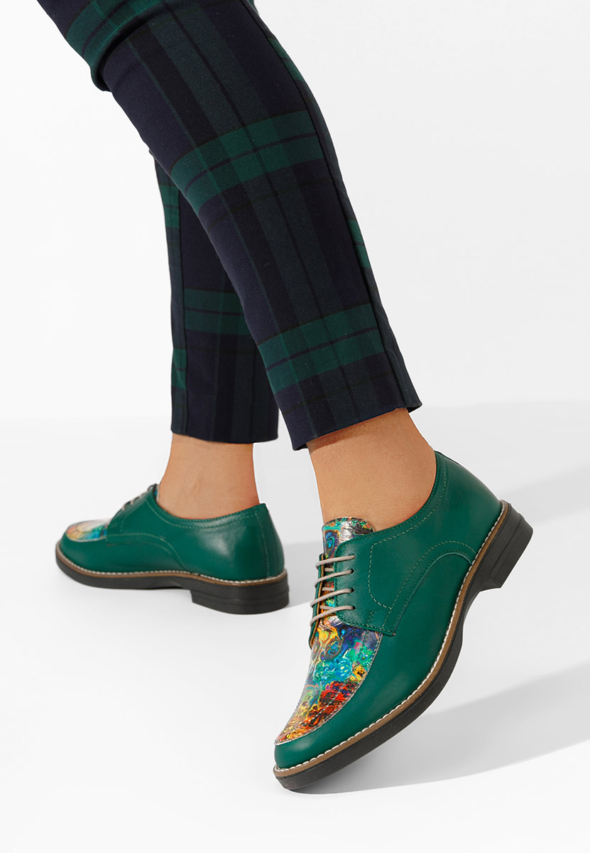 Pantofi derby piele Radiant verzi