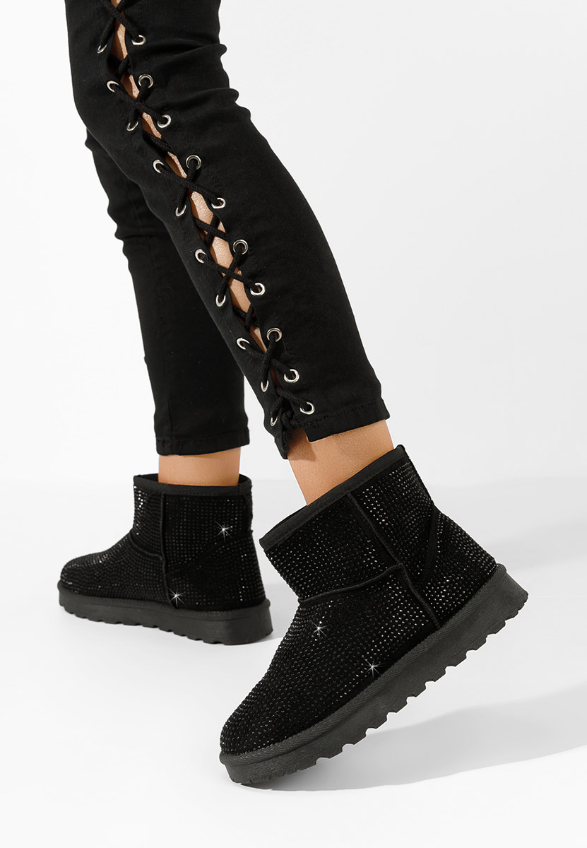 Cizme tip ugg Rosaine negre