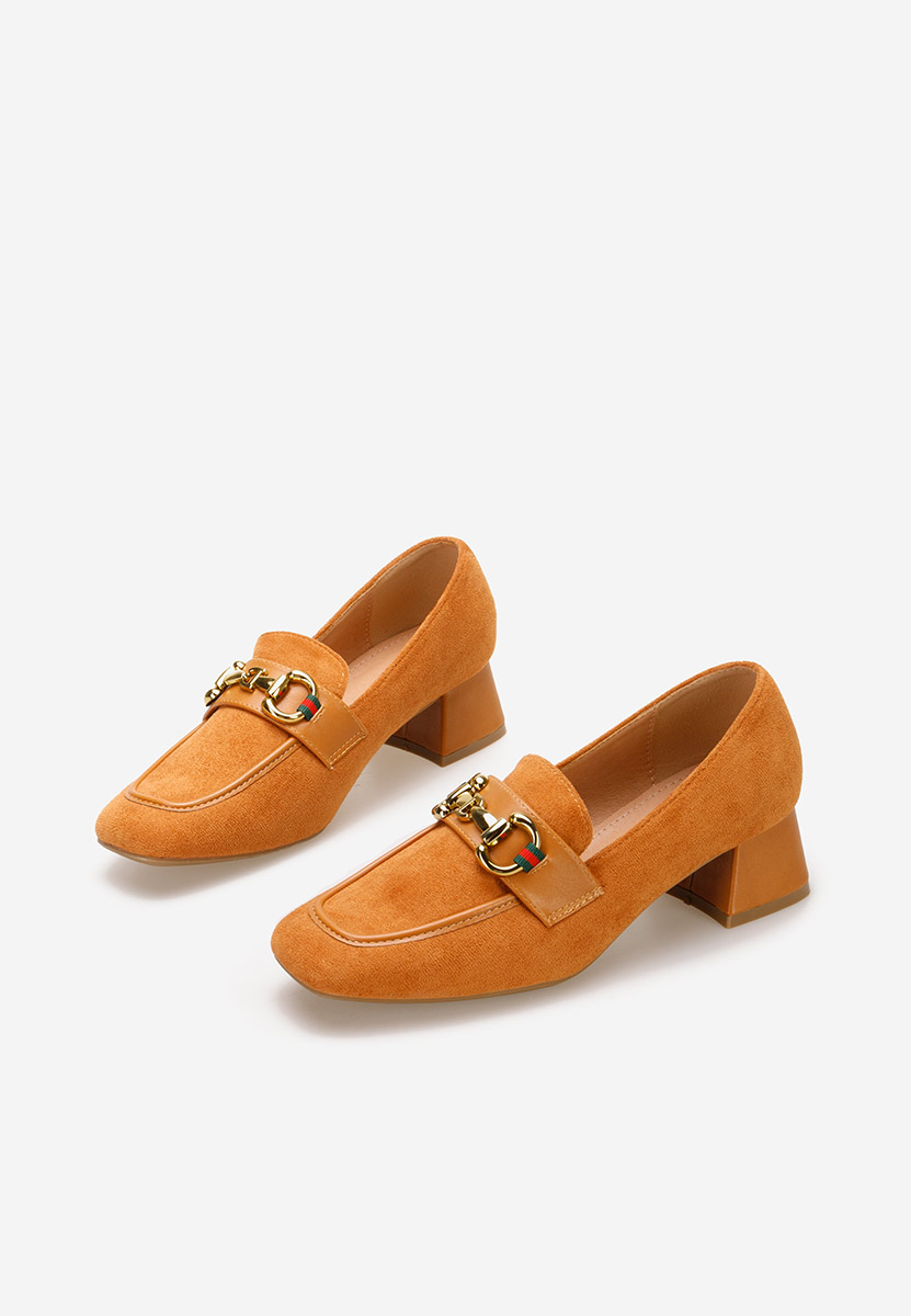 Mocasini cu toc Nasha camel