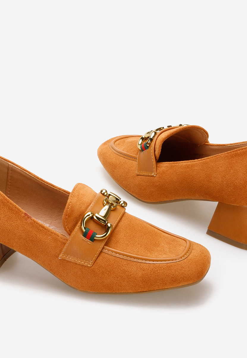 Mocasini cu toc Nasha camel