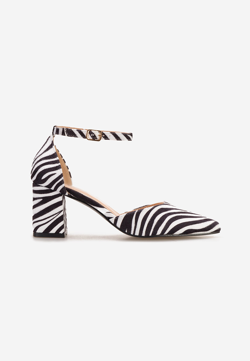 Pantofi cu toc gros Alivila V2 zebra