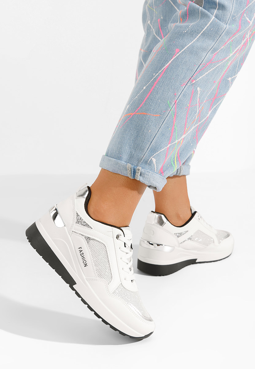 Sneakers cu platforma Setora albi