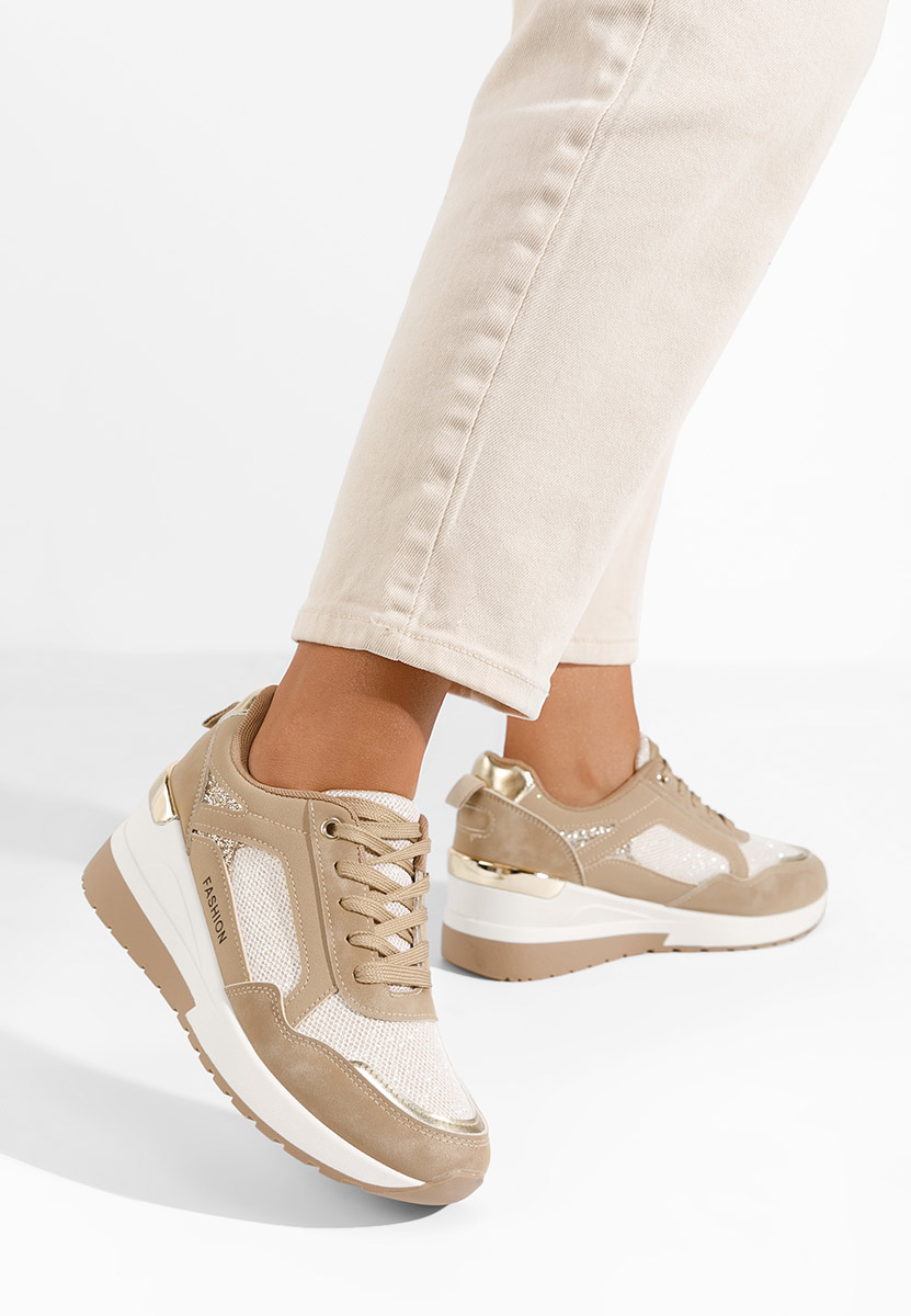 Sneakers cu platforma Setora kaki