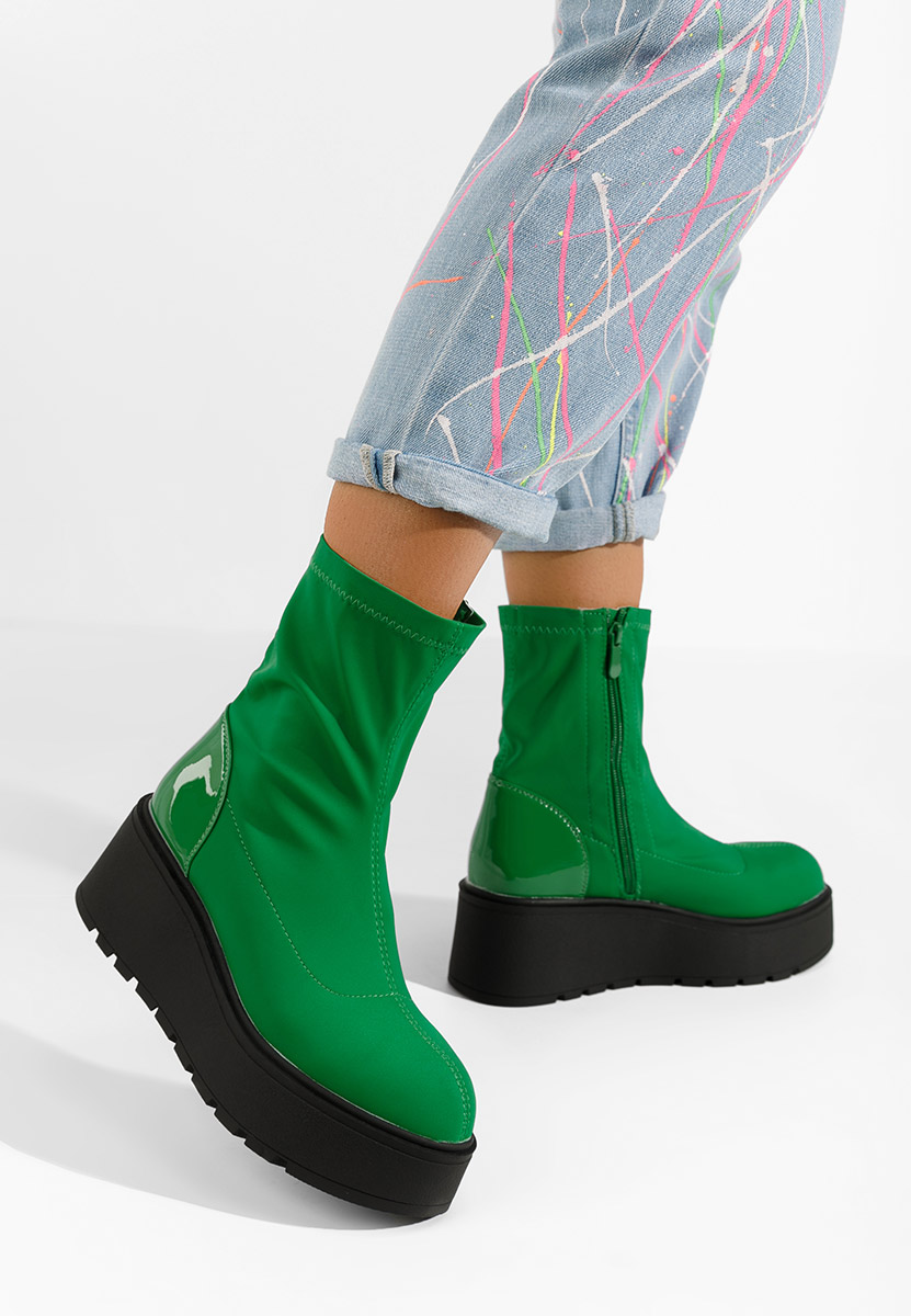 Ghete cu platformă Hannah verzi