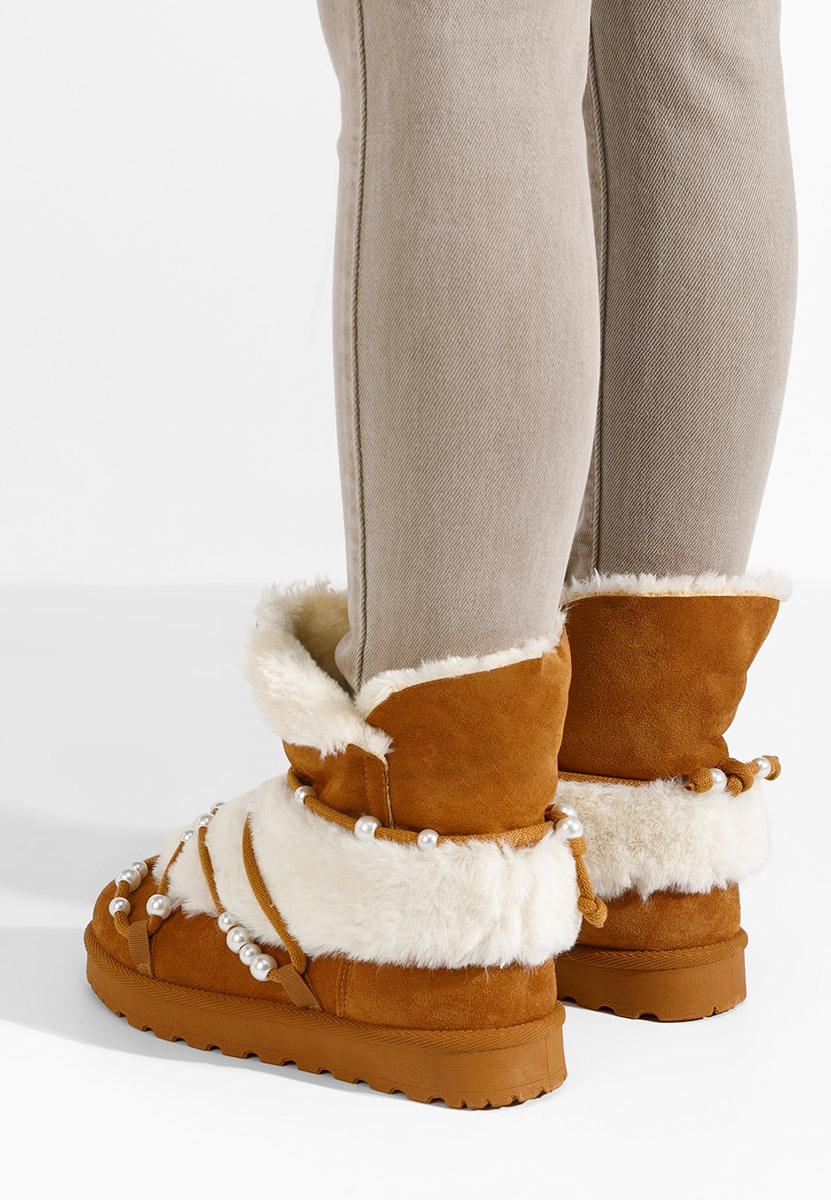 Cizme tip ugg Belvia camel