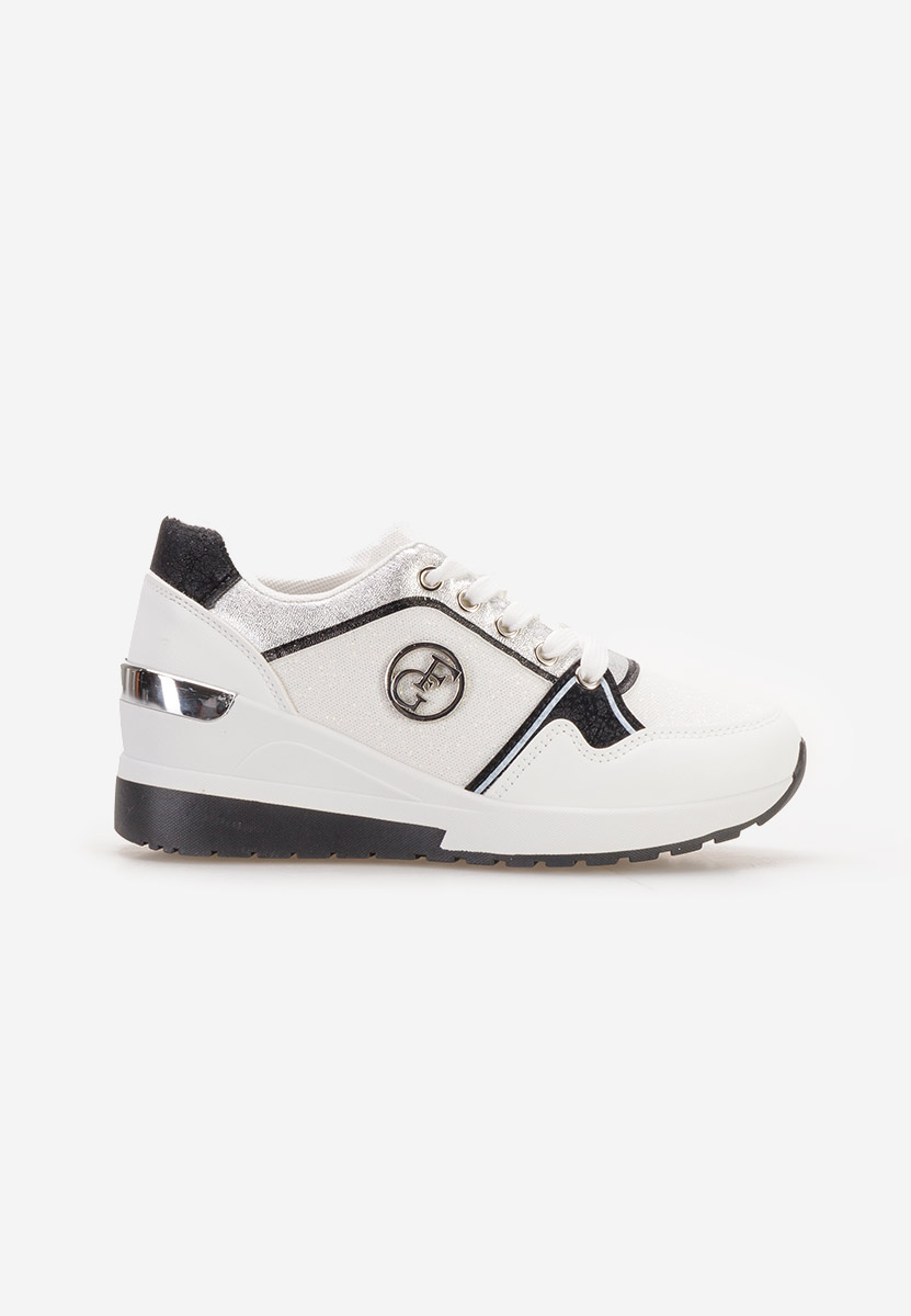 Sneakers cu platforma Elmyra albi