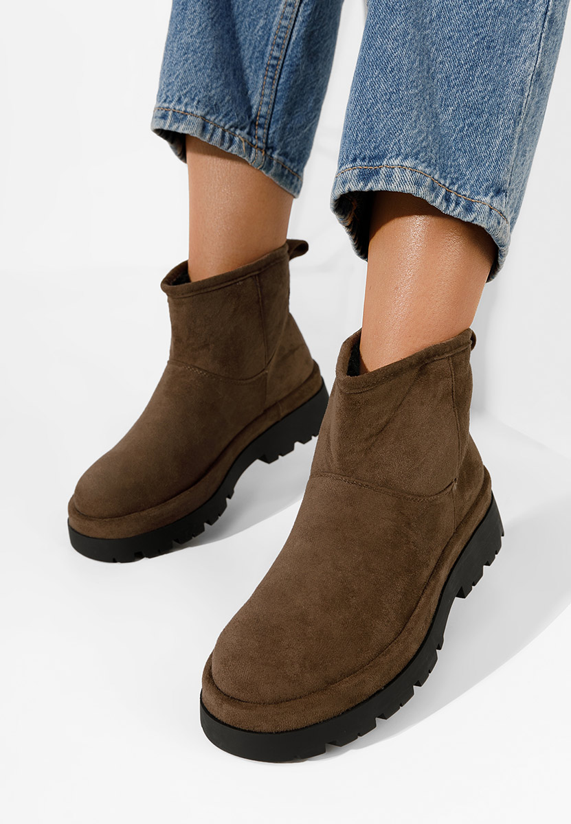 Cizme tip ugg Tenderly maro