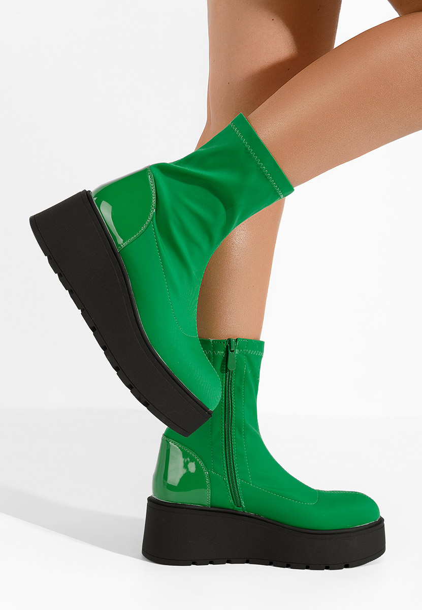 Ghete cu platformă Hannah verzi