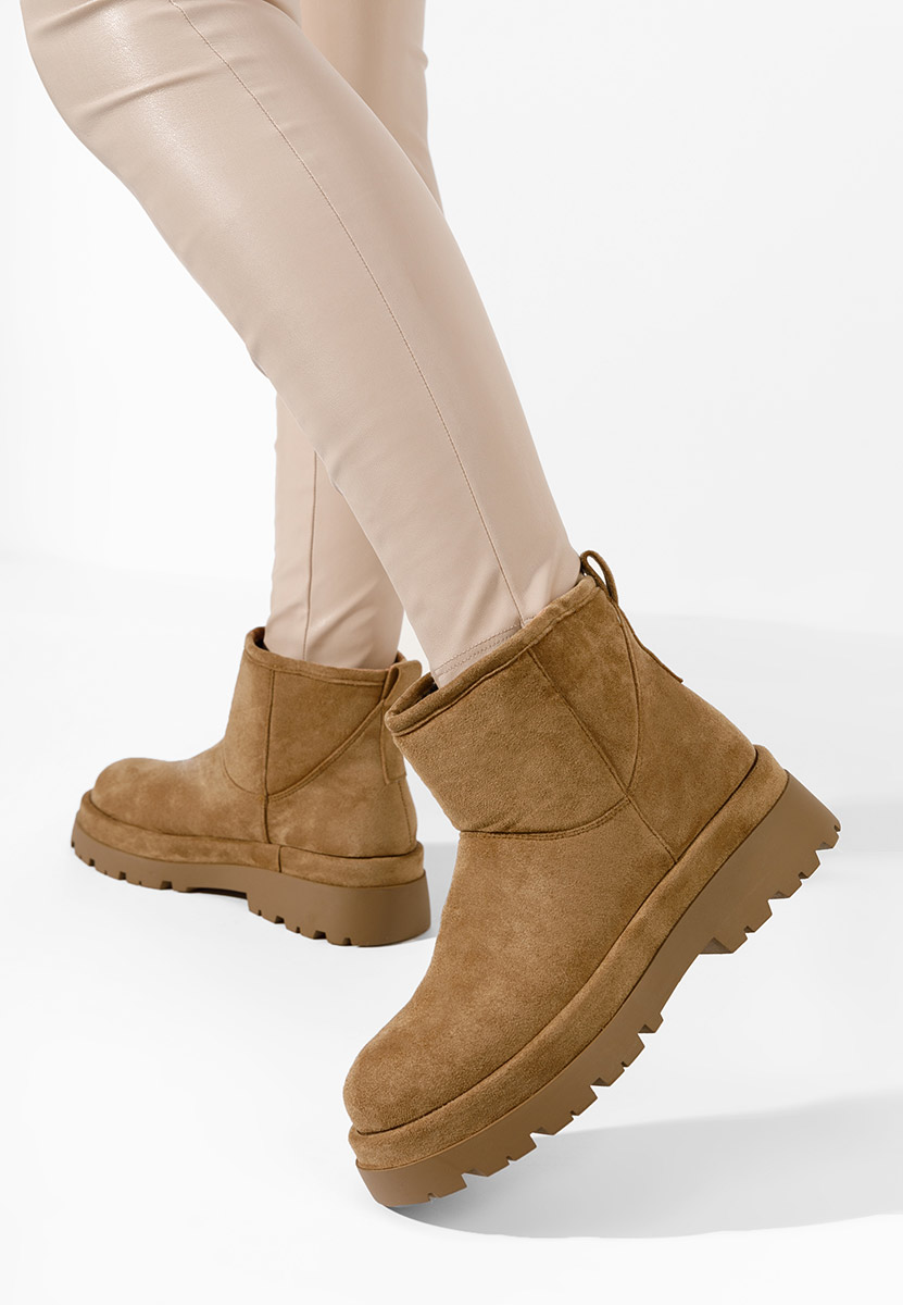 Cizme tip ugg Tenderly camel