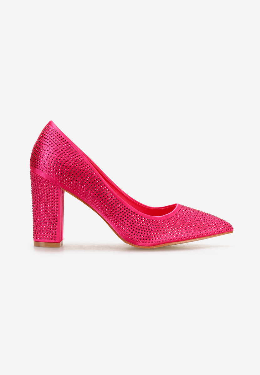 Pantofi cu toc gros Wila fucsia