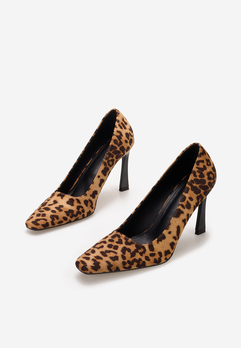 Pantofi cu toc subtire Vuria leopard