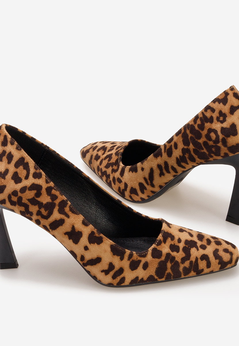 Pantofi cu toc subtire Vuria leopard