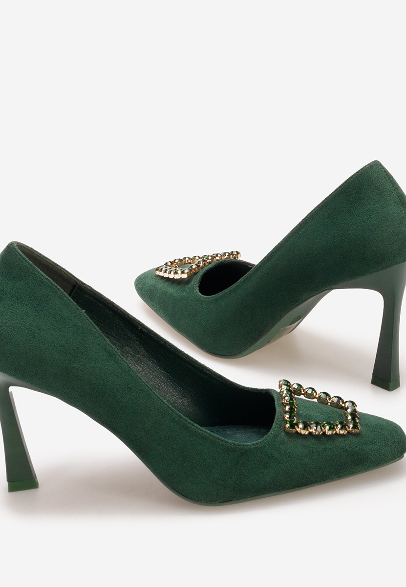Pantofi cu toc subtire Zerna verzi