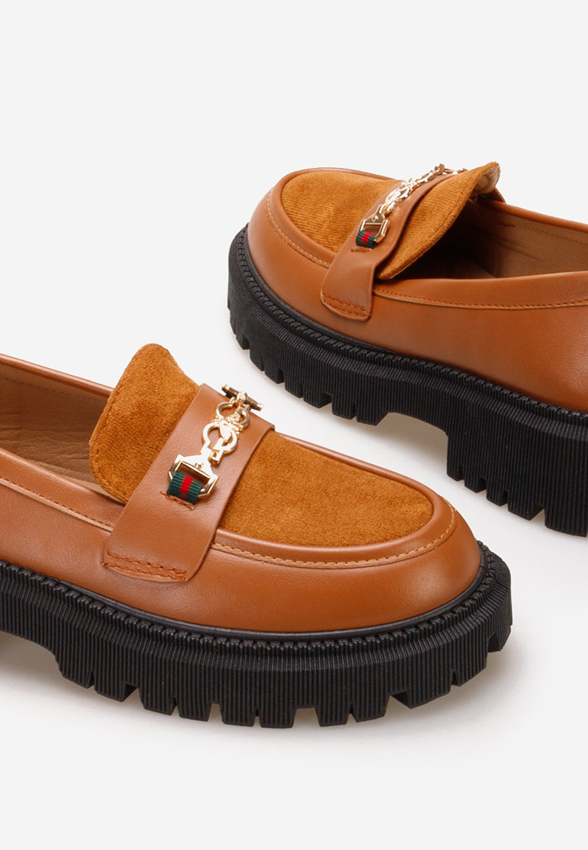 Mocasini cu talpa groasa Shelia camel