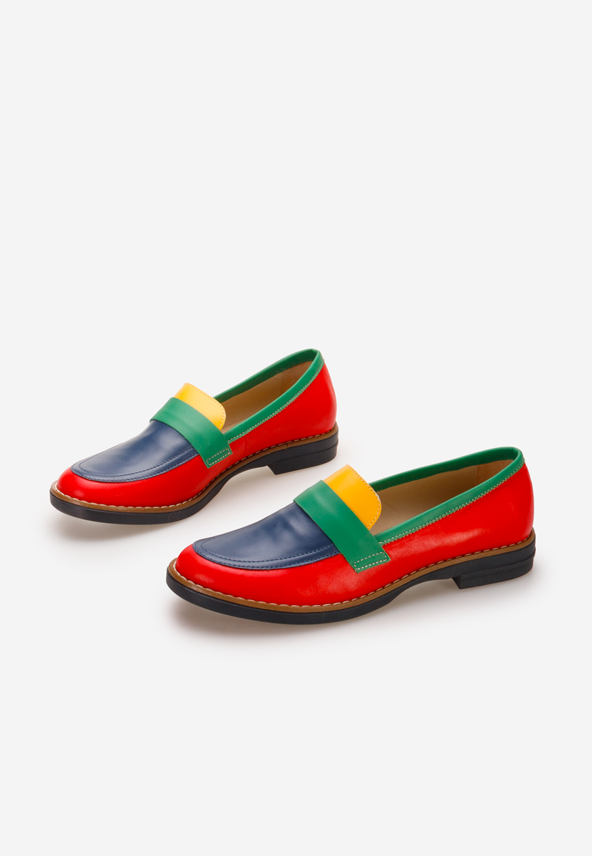 Mocasini piele naturala Aleda multicolori