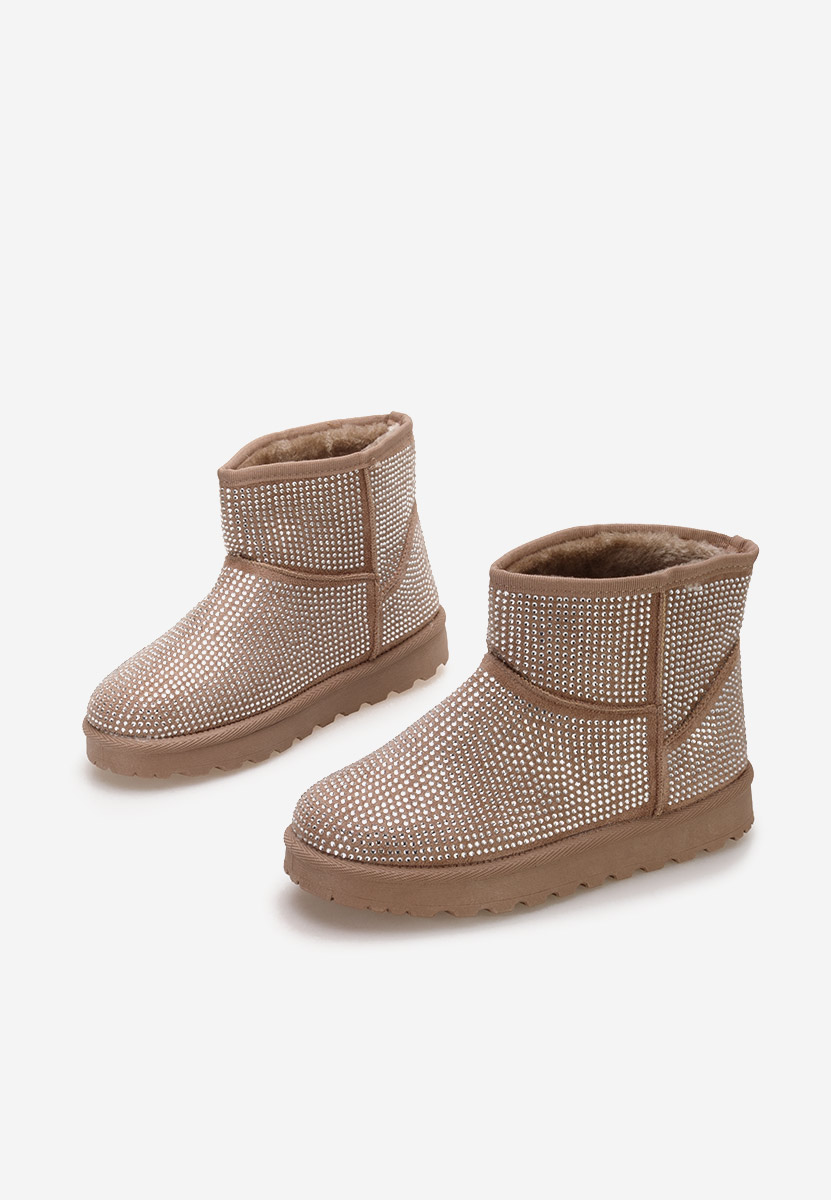 Cizme tip ugg Rosaine maro