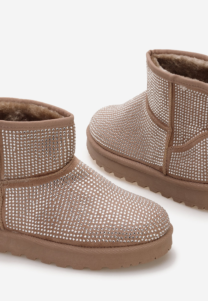 Cizme tip ugg Rosaine maro