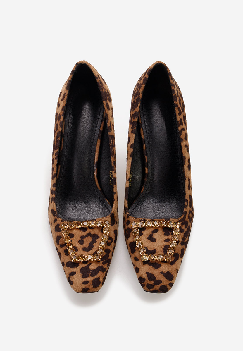 Pantofi cu toc subtire Zerna leopard
