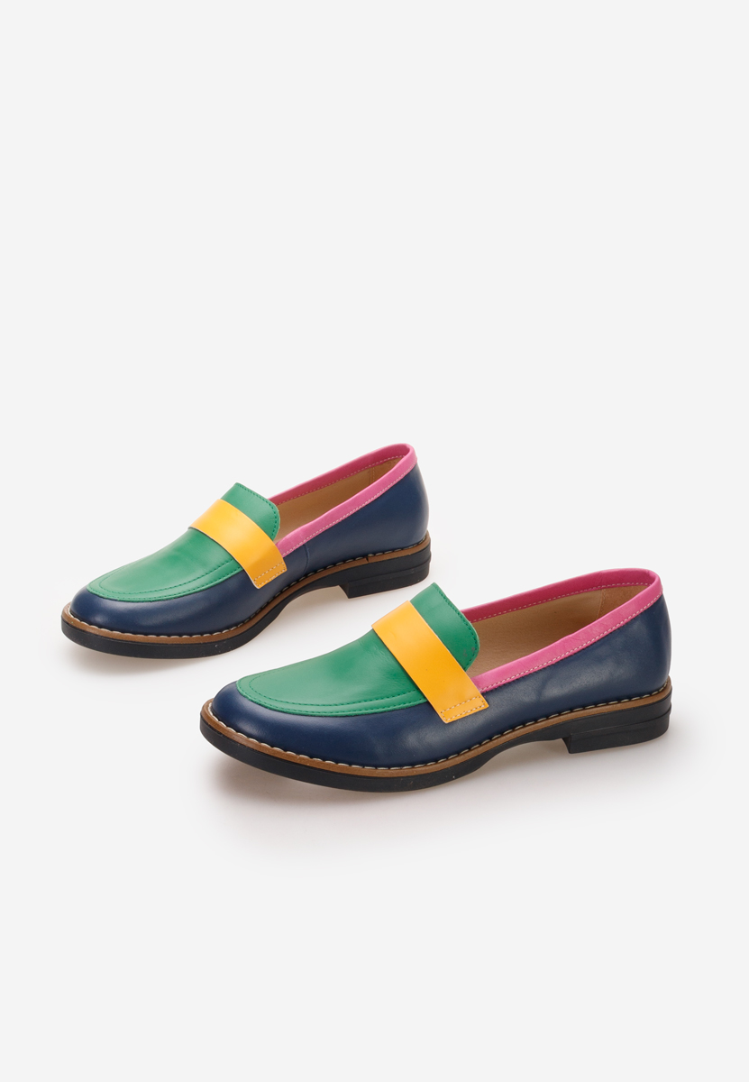 Mocasini piele naturala Aleda V2 multicolori