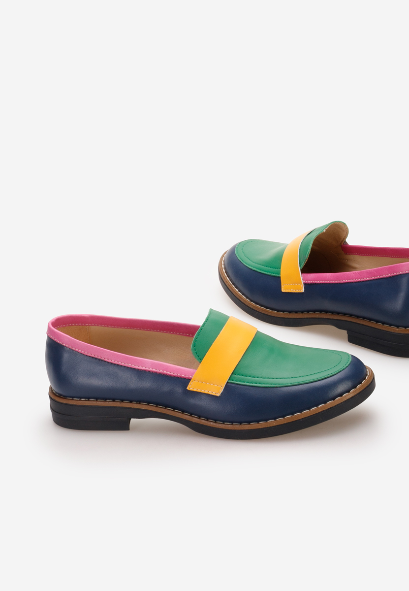 Mocasini piele naturala Aleda V2 multicolori