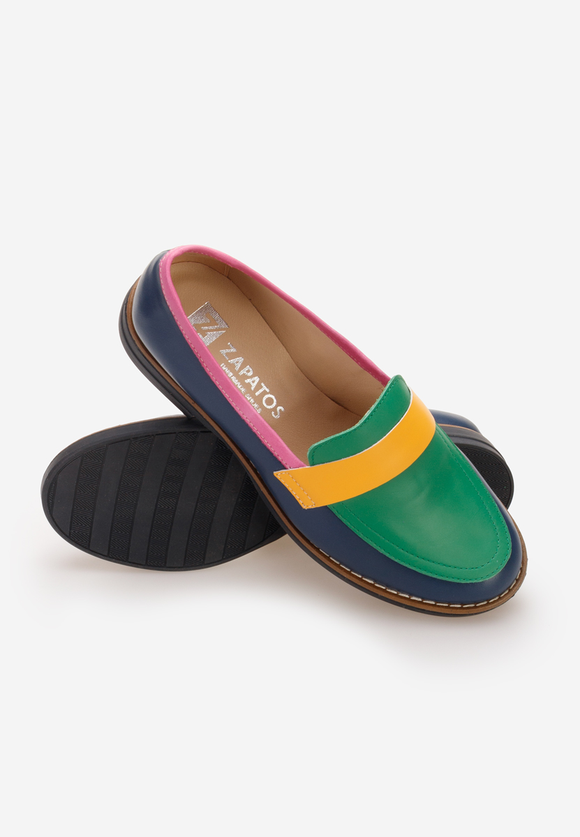 Mocasini piele naturala Aleda V2 multicolori