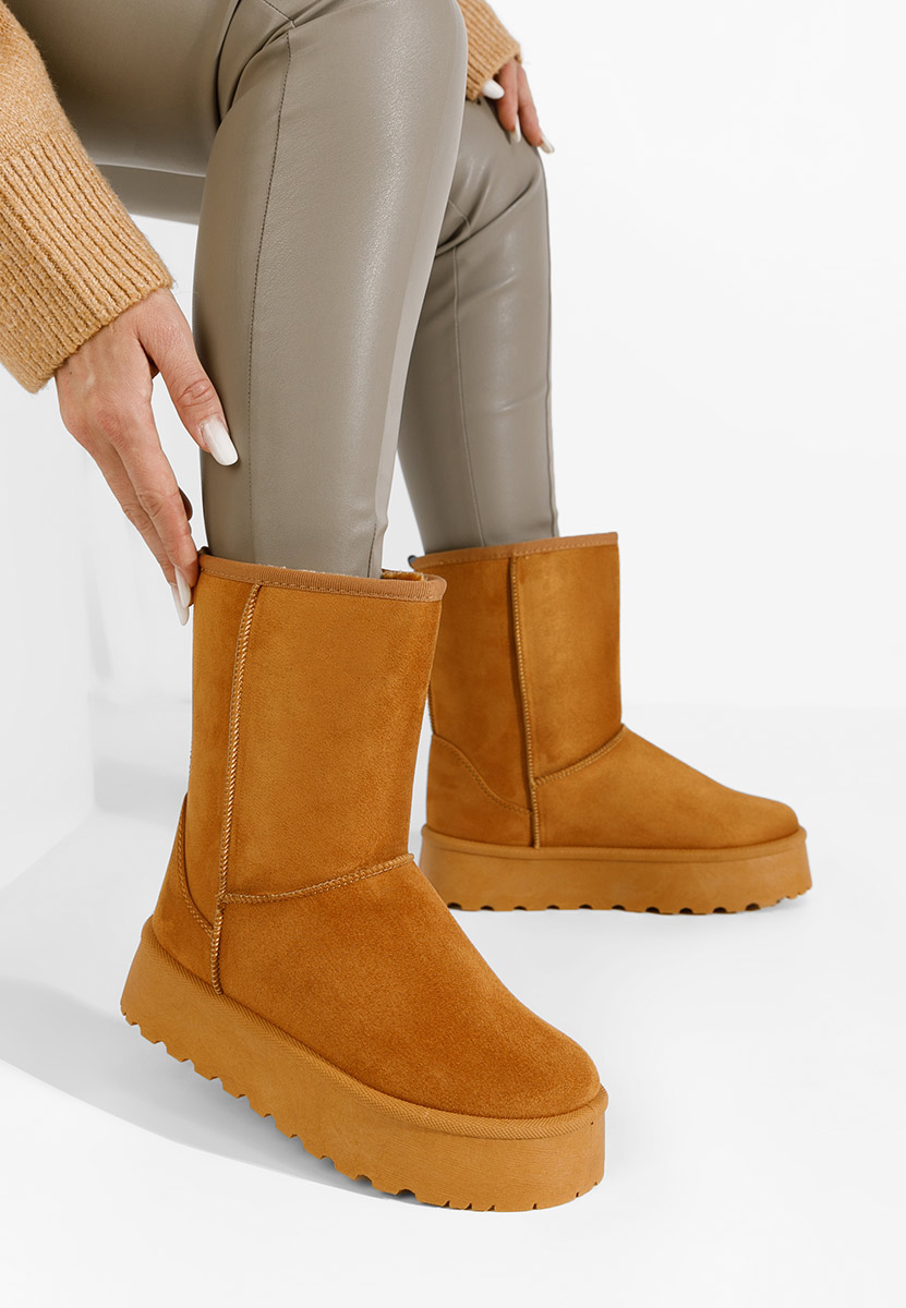 Cizme tip ugg Gattera camel