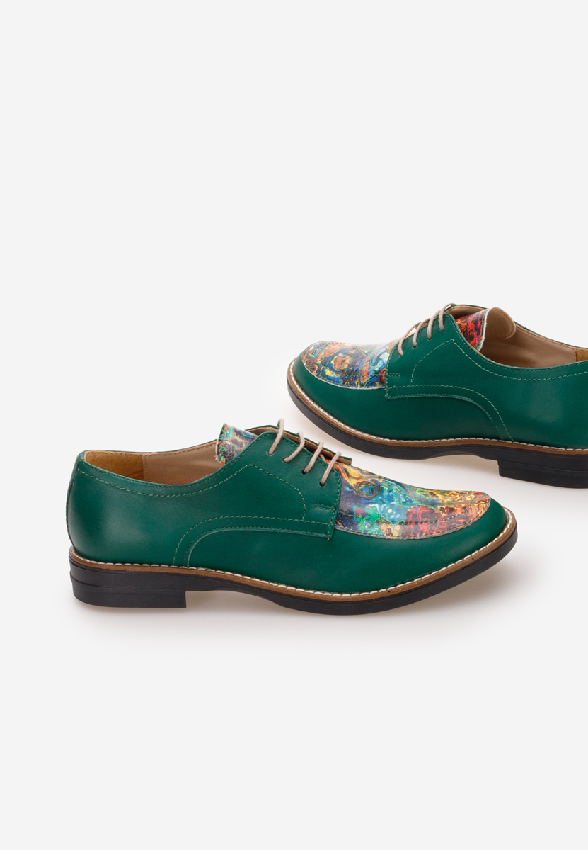 Pantofi derby piele Radiant verzi