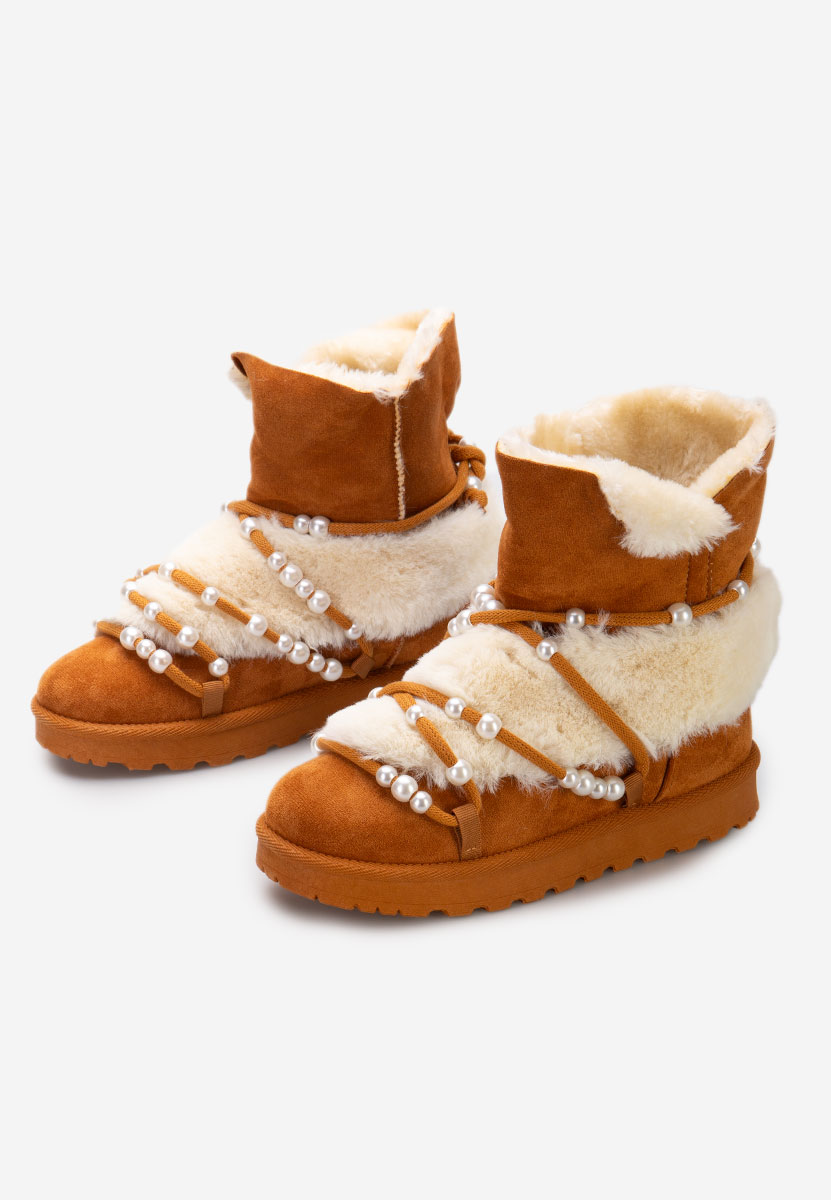 Cizme tip ugg Belvia camel