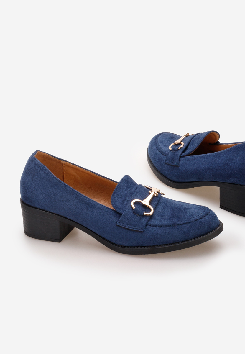 Mocasini cu toc Empress navy