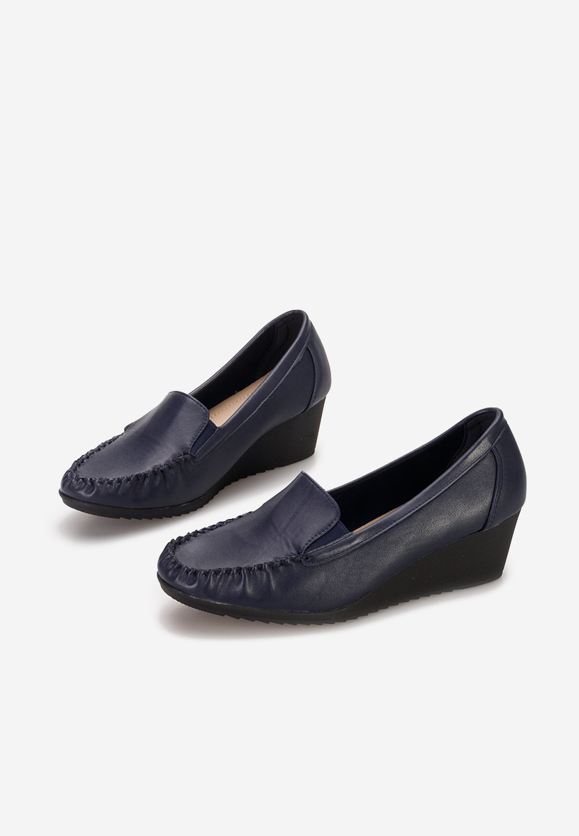 Mocasini dama cu platforma Alpha navy