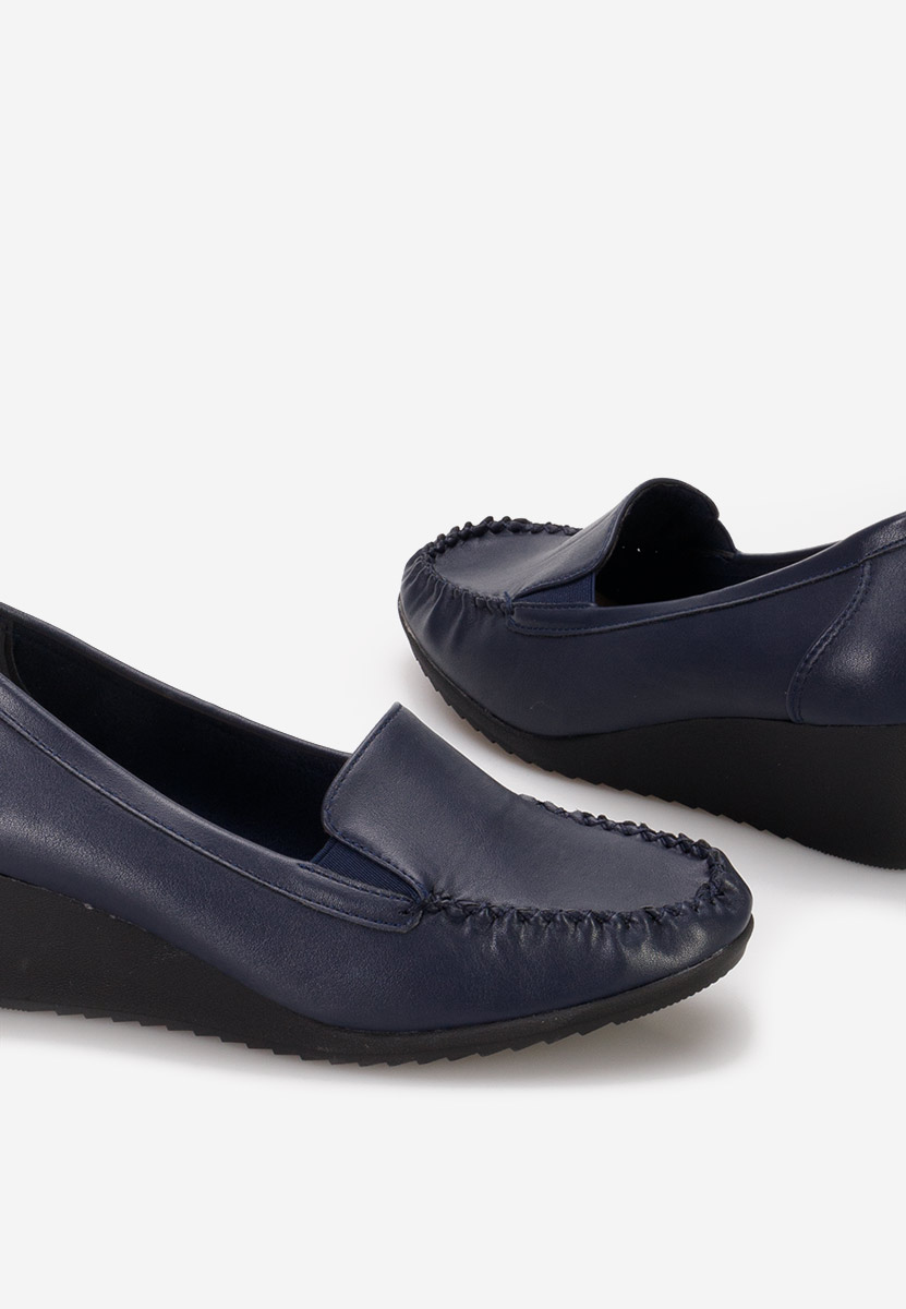 Mocasini dama cu platforma Alpha navy