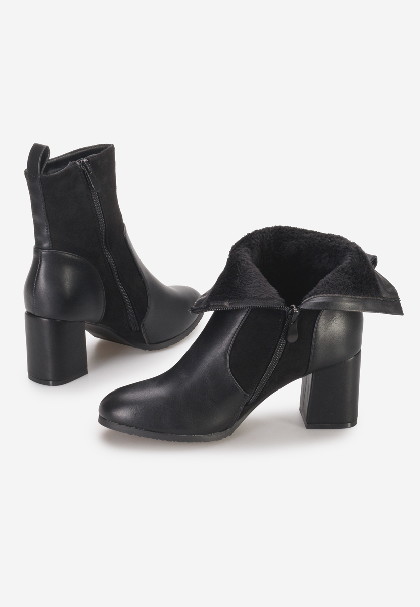 Botine cu toc gros Sariah negre