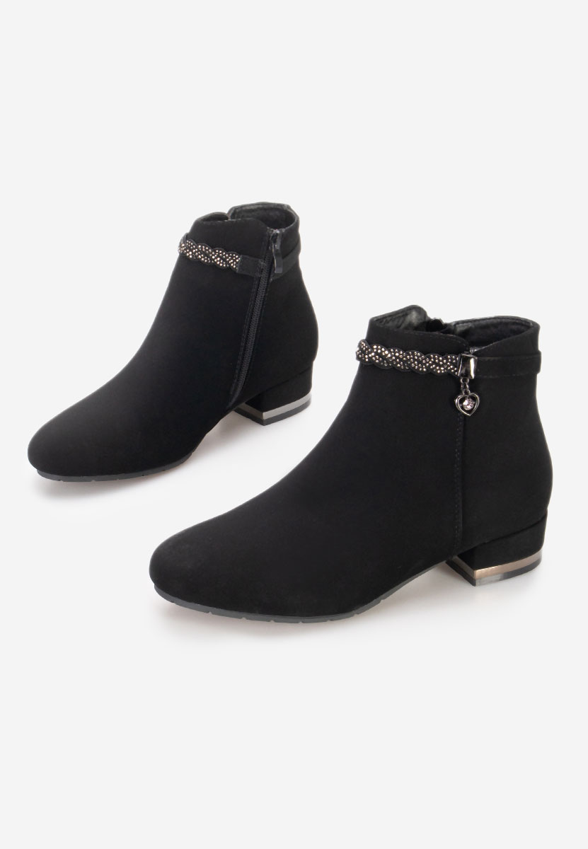 Botine cu toc mic Marynka negre