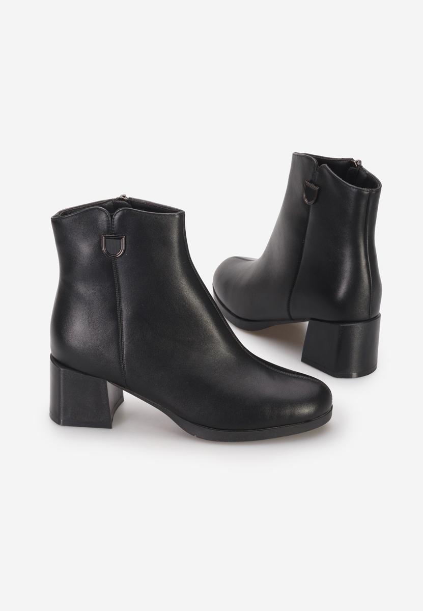 Botine cu toc Rinosa negre