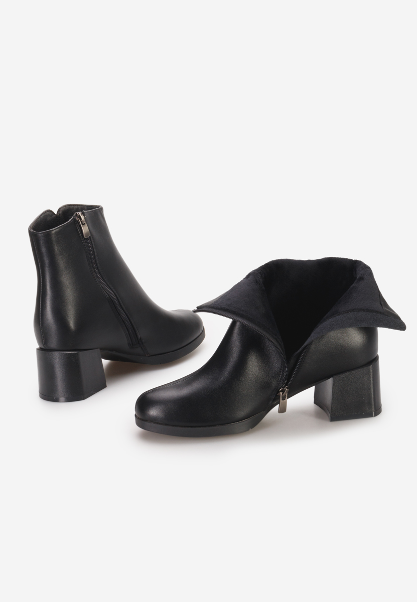 Botine cu toc Rinosa negre