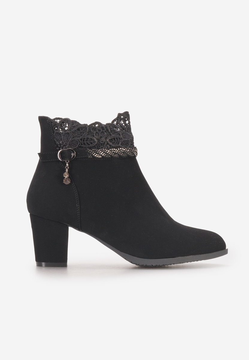 Botine elegante Cardinala negre