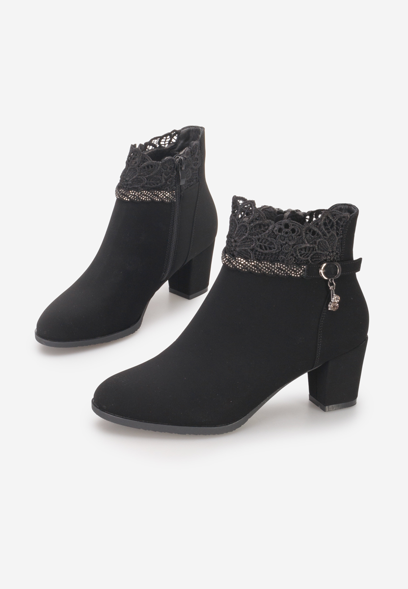 Botine elegante Cardinala negre