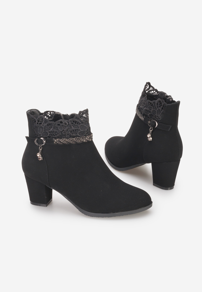 Botine elegante Cardinala negre