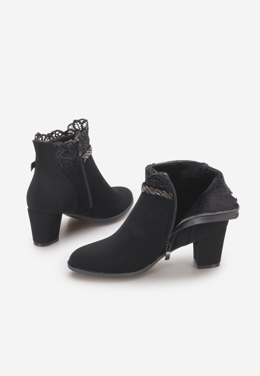 Botine elegante Cardinala negre