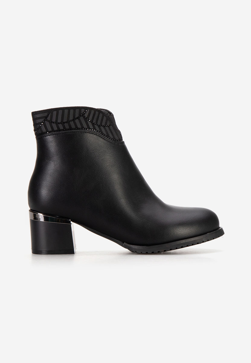 Botine cu toc gros Vitinia negre