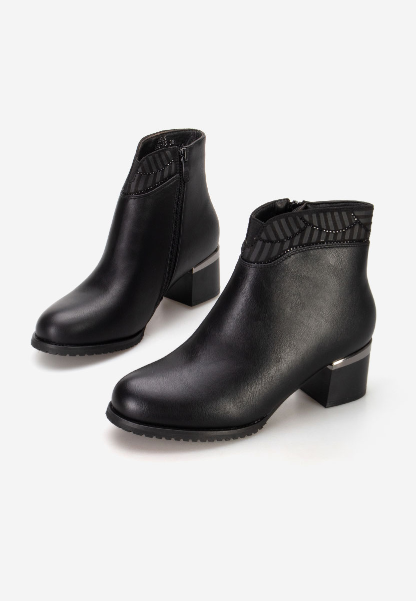 Botine cu toc gros Vitinia negre
