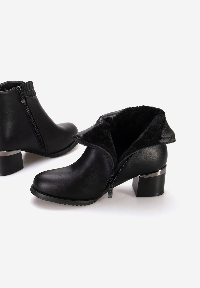 Botine cu toc gros Vitinia negre