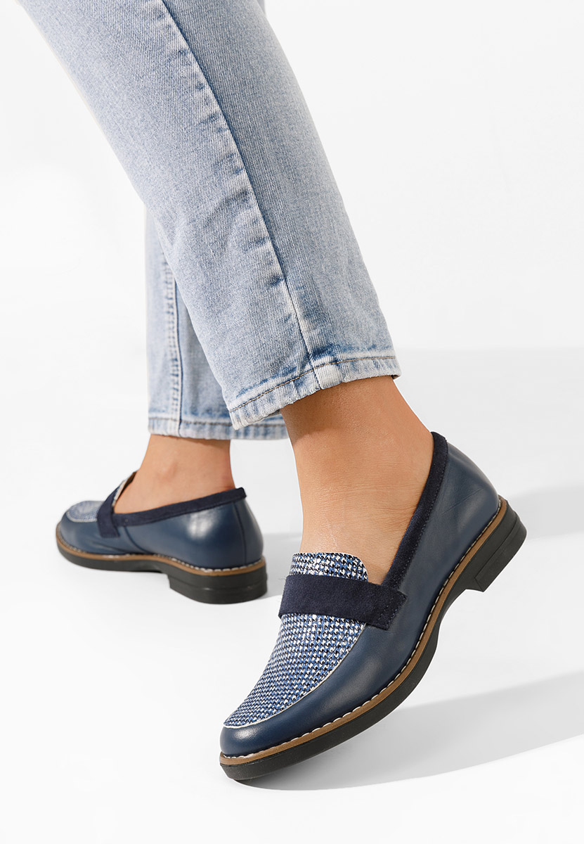 Mocasini dama piele Aleda navy