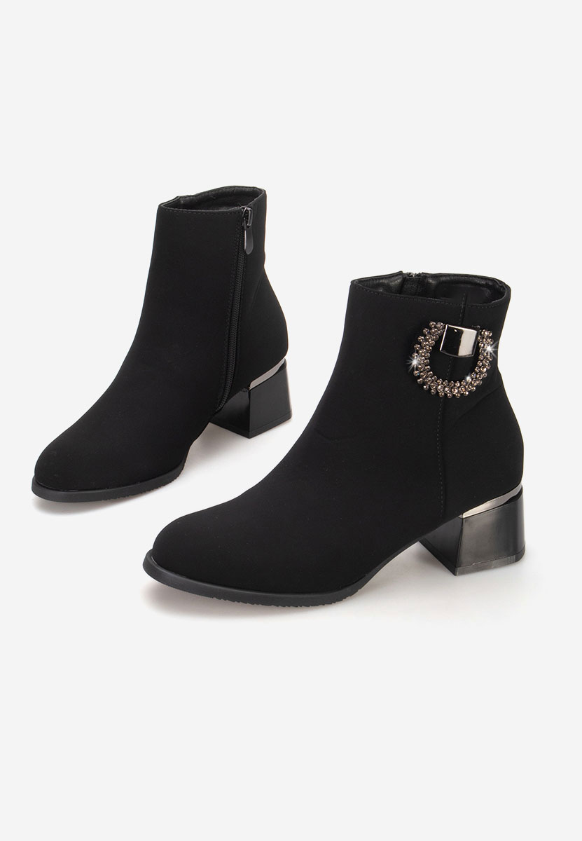 Botine cu toc gros Lauraine V2 negre